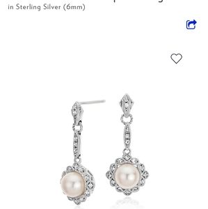 Vintage-inspired Pearl earrings Blue Nile Silver